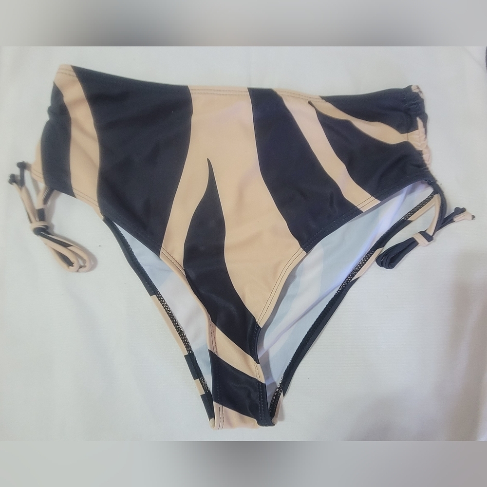2 piece strapless bikini high waisted drawstring size medium - Picture 2 of 10
